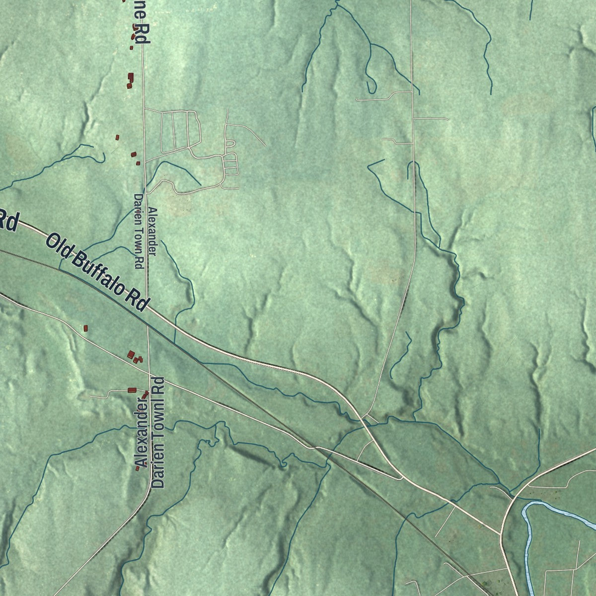 Close-up 2 of the Darien, New York map artwork