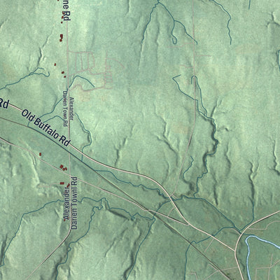 Close-up 2 of the Darien, New York map artwork
