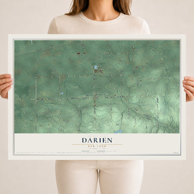 Darien, New York map print, 18" x 24" Archival Matte Print mockup