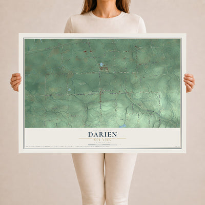 Darien, New York map print, 24" x 36" Archival Matte Print mockup