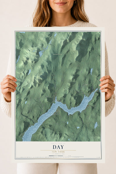 Day, New York map print, 18" x 24" Archival Matte Print mockup