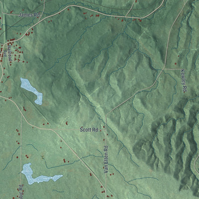 Close-up 1 of the Dayton, New York map artwork