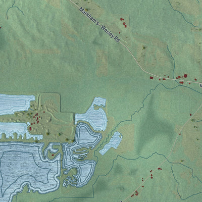 Close-up 2 of the Dayton, New York map artwork