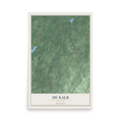 De Kalb, New York map print, 12" x 18" Archival Matte Print mockup