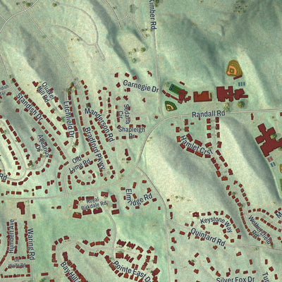 Close-up of the map of De Witt, New York print showing street and building detail