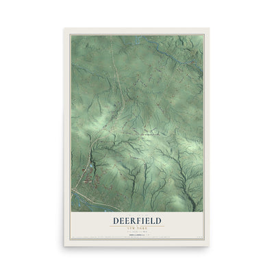 Deerfield, New York map print, 12" x 18" Archival Matte Print mockup