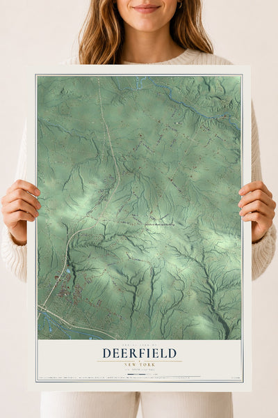 Deerfield, New York map print, 18" x 24" Archival Matte Print mockup