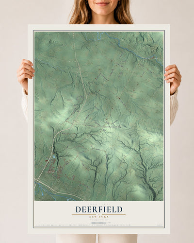 Deerfield, New York map print, 24" x 36" Archival Matte Print mockup