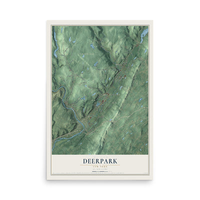 Map of Deerpark, New York, 12 x 18 inch unframed archival matte print
