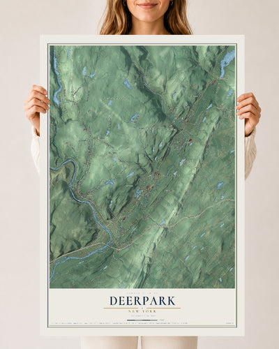 Deerpark, New York map print, 24" x 36" Archival Matte Print mockup
