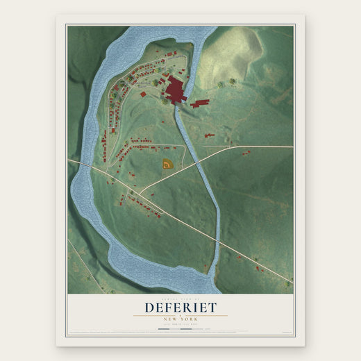 Deferiet, New York map print, the full design