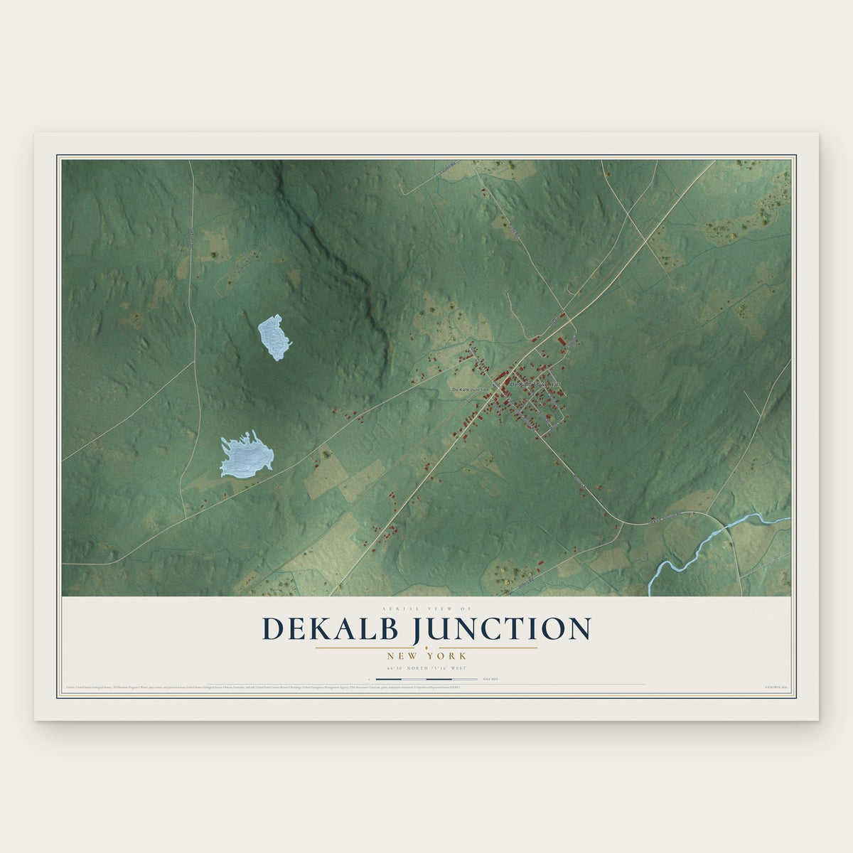 DeKalb Junction, New York map print, the full design
