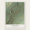 Delanson, New York map print, the full design