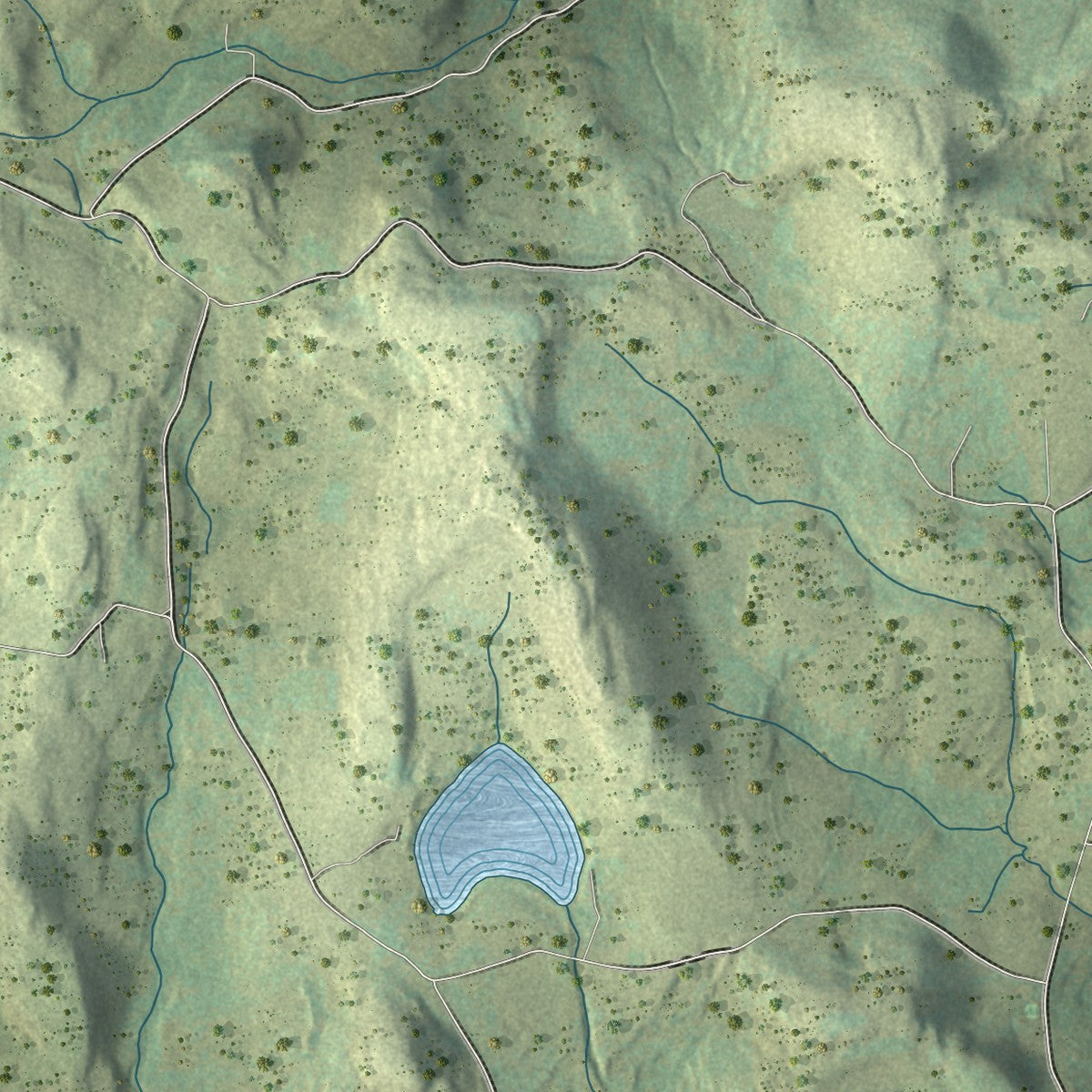 Close-up 2 of the Delaware, New York map artwork