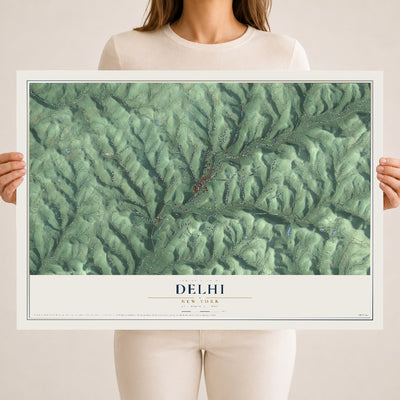Delhi, New York map print, 18" x 24" Archival Matte Print mockup