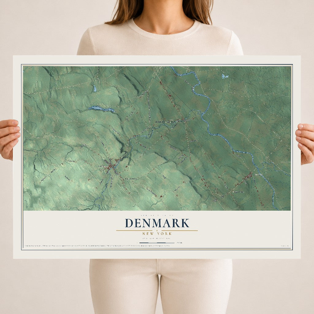 Denmark, New York map print, 18" x 24" Archival Matte Print mockup