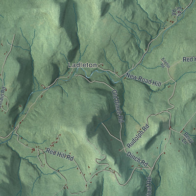 Close-up 2 of the Denning, New York map artwork