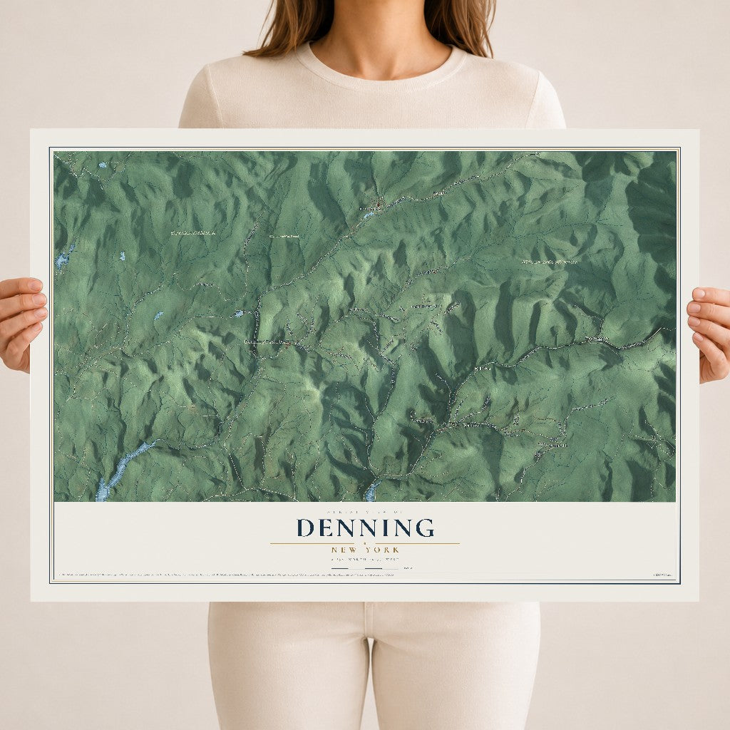 Denning, New York map print, 18" x 24" Archival Matte Print mockup