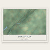 Depauville, New York map print, the full design