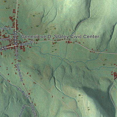 Close-up 2 of the DeRuyter, New York map artwork