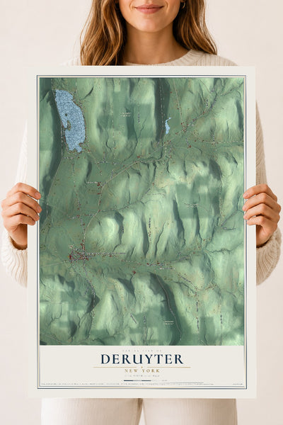 DeRuyter, New York map print, 18" x 24" Archival Matte Print mockup