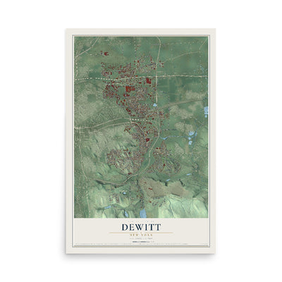DeWitt, New York map print, 12" x 18" Archival Matte Print mockup