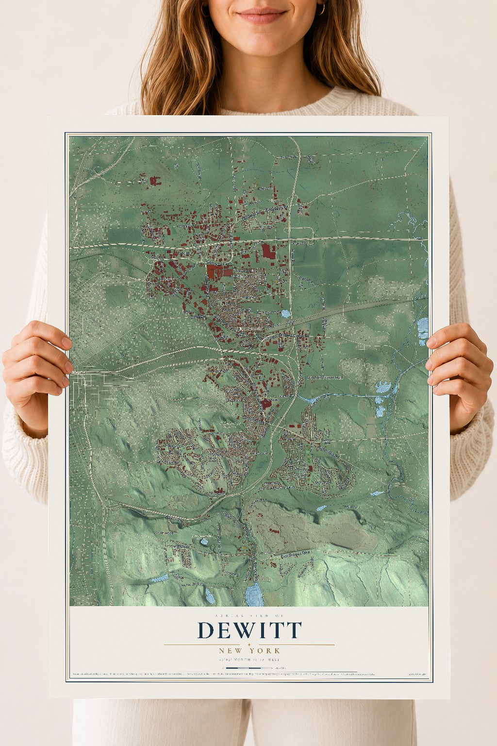 DeWitt, New York map print, 18" x 24" Archival Matte Print mockup