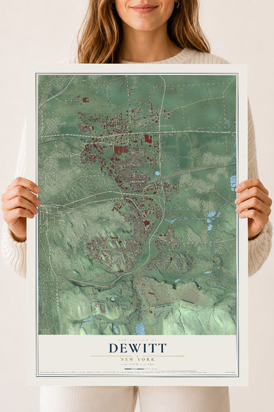 DeWitt, New York map print, 18" x 24" Archival Matte Print mockup