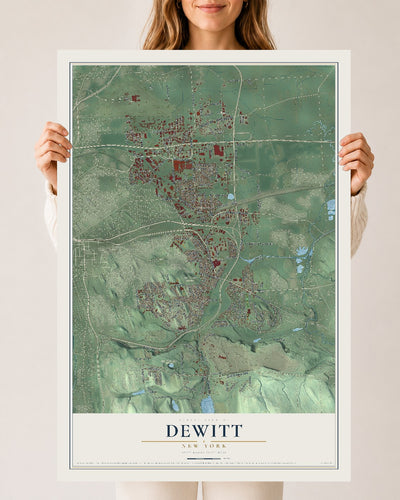 DeWitt, New York map print, 24" x 36" Archival Matte Print mockup