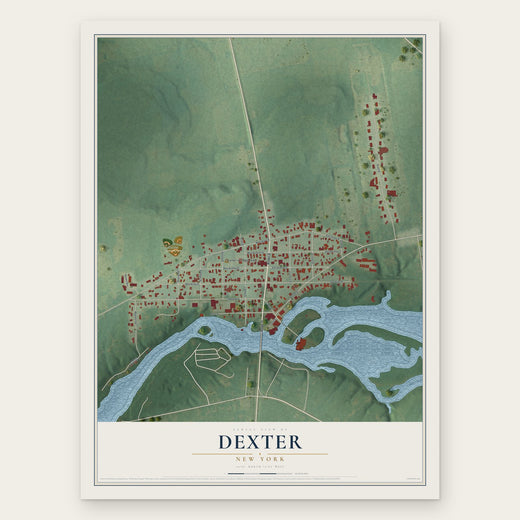 Dexter, New York map print, the full design