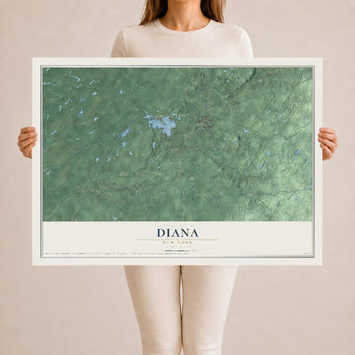 Diana, New York map print, 24" x 36" Archival Matte Print mockup