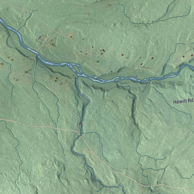 Second close-up of the map of Dickinson, Franklin County, New York print showing more streets and buildings