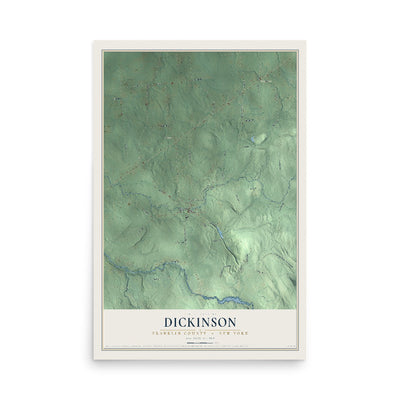 Map of Dickinson, Franklin County, New York, 12 x 18 inch unframed archival matte print