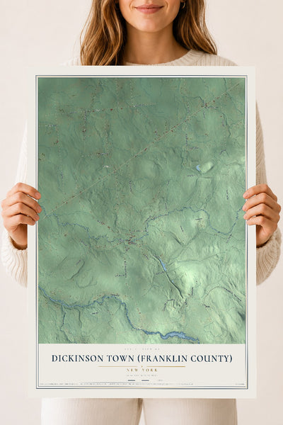 Dickinson Town (Franklin County), New York map print, 18" x 24" Archival Matte Print mockup