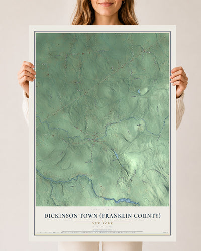 Dickinson Town (Franklin County), New York map print, 24" x 36" Archival Matte Print mockup