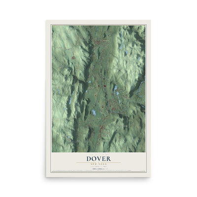 Dover, New York map print, 12" x 18" Archival Matte Print mockup