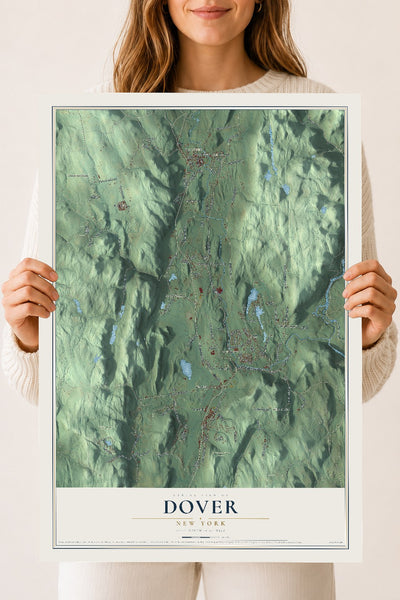 Dover, New York map print, 18" x 24" Archival Matte Print mockup