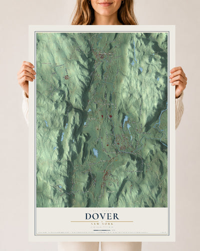 Dover, New York map print, 24" x 36" Archival Matte Print mockup