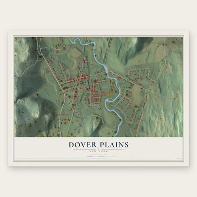 Dover Plains, New York map print, the full design