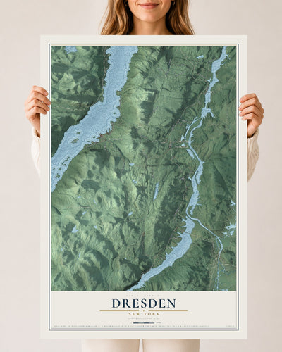 Dresden, New York map print, 24" x 36" Archival Matte Print mockup