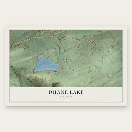 Duane Lake, New York map print, the full design