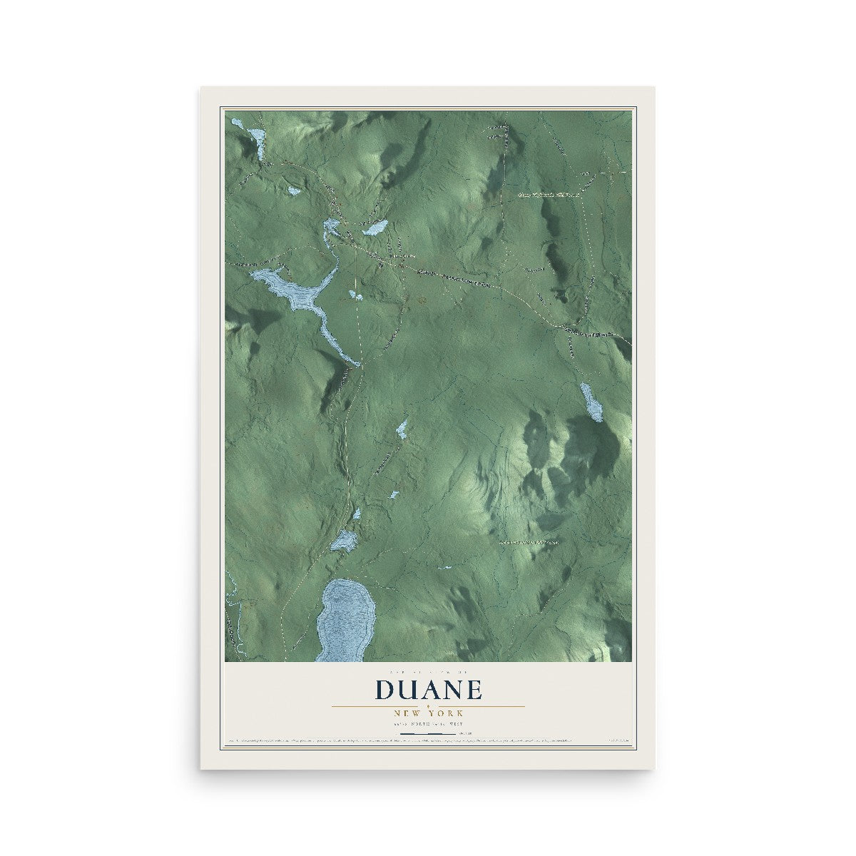 Duane, New York map print, 12" x 18" Archival Matte Print mockup