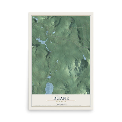 Duane, New York map print, 12" x 18" Archival Matte Print mockup