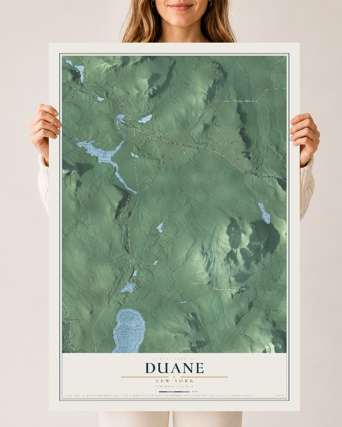 Duane, New York map print, 24" x 36" Archival Matte Print mockup