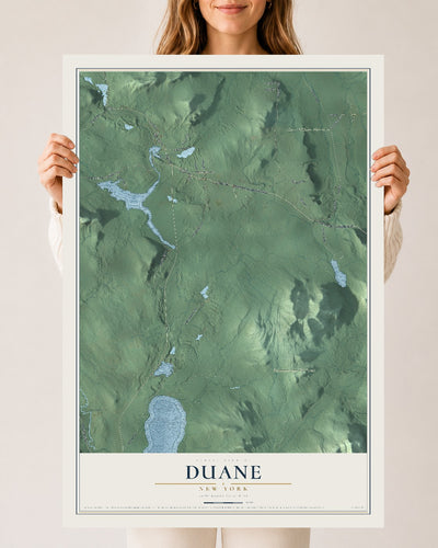 Duane, New York map print, 24" x 36" Archival Matte Print mockup