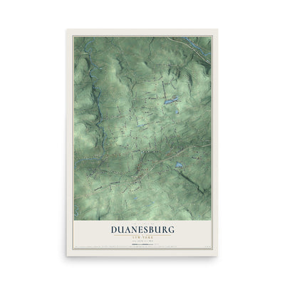 Duanesburg, New York map print, 12" x 18" Archival Matte Print mockup