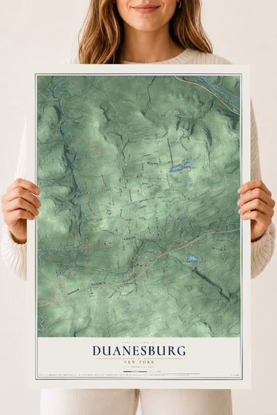 Duanesburg, New York map print, 18" x 24" Archival Matte Print mockup