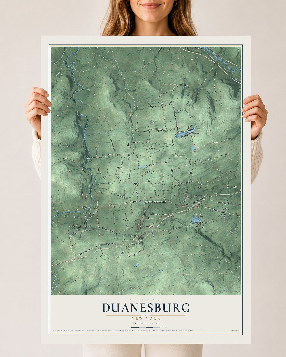 Duanesburg, New York map print, 24" x 36" Archival Matte Print mockup