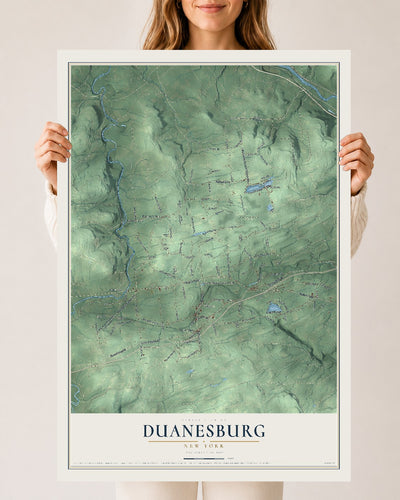 Duanesburg, New York map print, 24" x 36" Archival Matte Print mockup