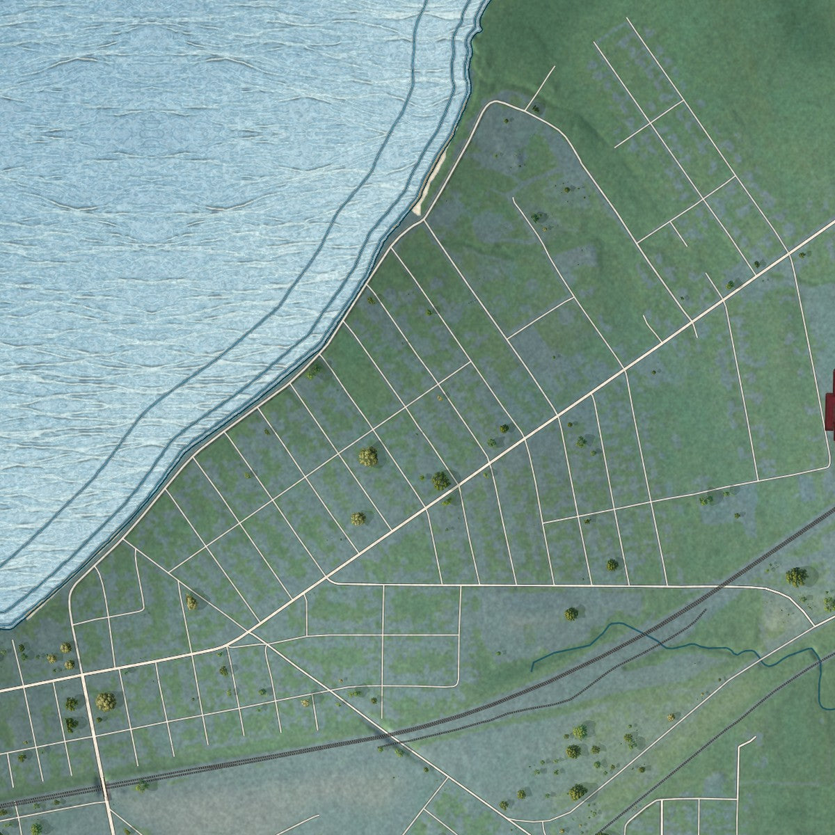 Close-up 1 of the Dunkirk Town (Chautauqua County), New York map artwork